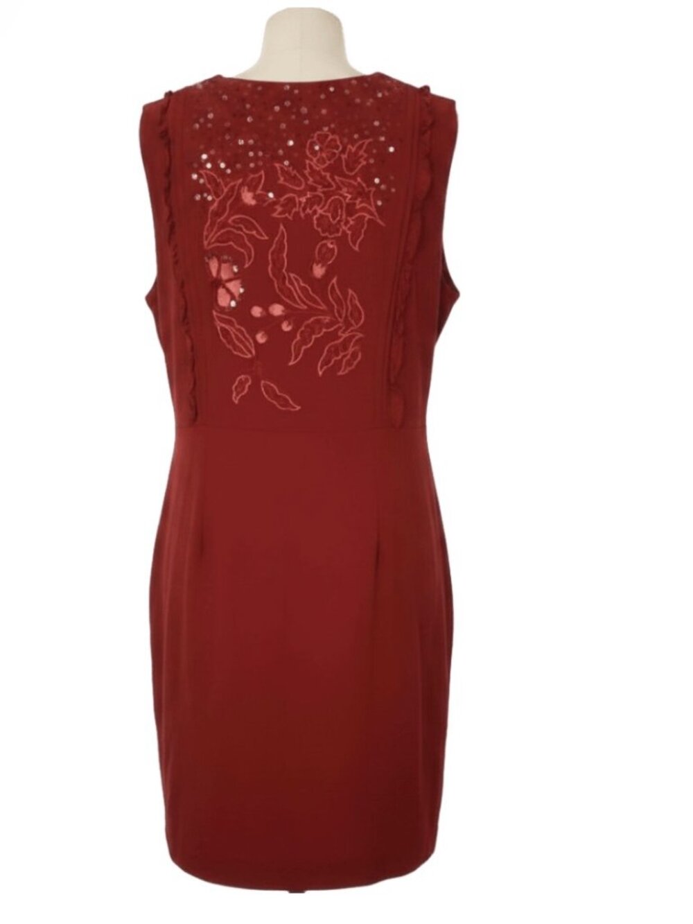 ModCloth Cranberry Embellished Sheath Dress